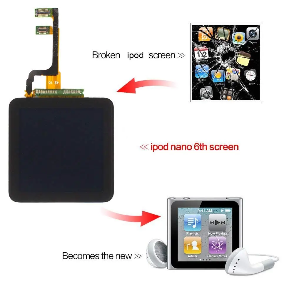 Sinbeda 2 шт./лот для iPod Nano6 ЖК дисплей кодирующий преобразователь сенсорного экрана в