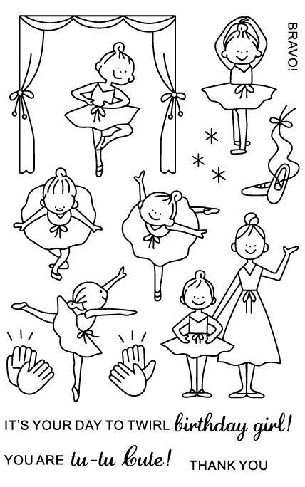 Clear Stamp Балет/девушка/танцы/прозрачные штампы для DIY Скрапбукинг/изготовление карт/Дети Рождество забавное украшение поставки - Цвет: Clear Stamp