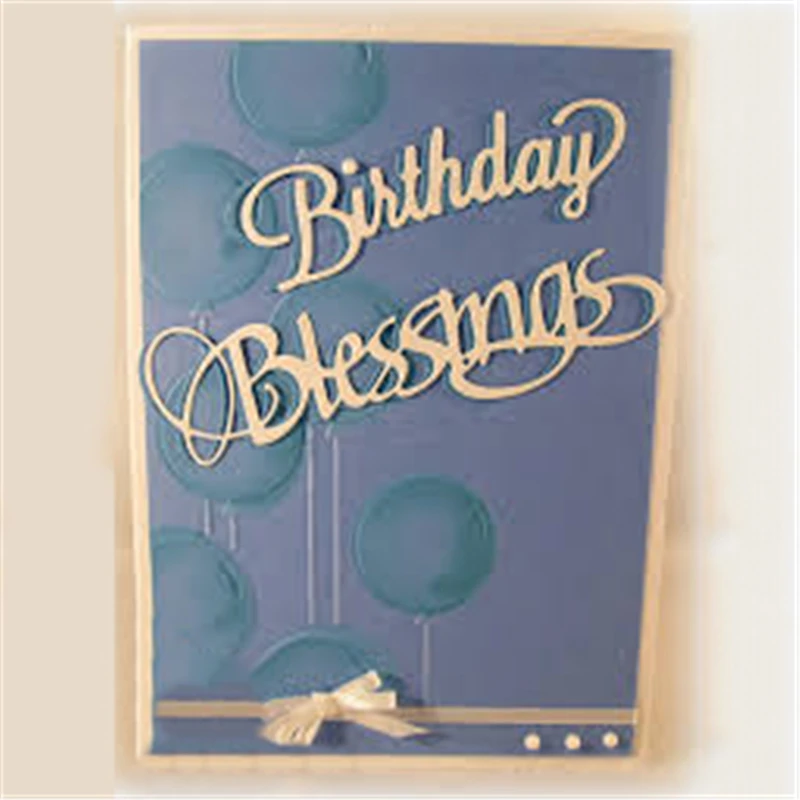 

Naifumodo Word Set Birthday Gift Metal Cutting Dies for Scrapbooking Card Making Album Embossing Crafts Mat Christmas New 2019