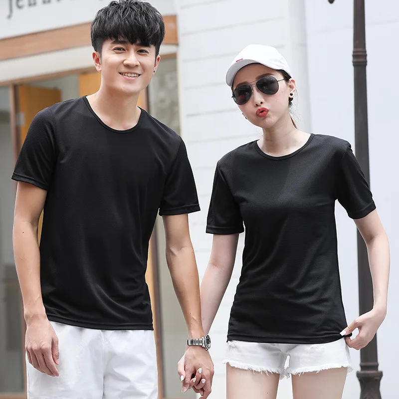

Xiaqiusu short sleeve T-shirt male and female couple round collar fast dry T-shirt team uniform shirt
