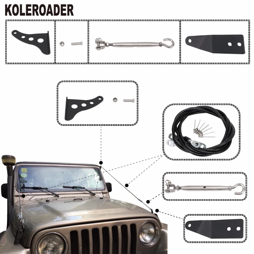 

For Jeep Wrangler TJ 1997-2006 Limb Riser Kit Obstacle Eliminate Rope Protector Deflect Low Hanging Branches Brush Car Parts