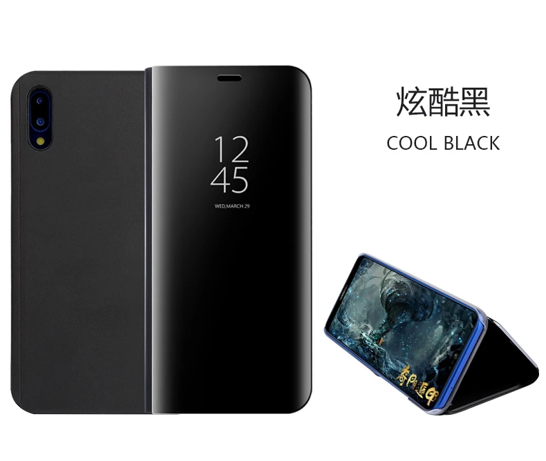 Чехол для Xiaomi Mi Note 3, умный флип-чехол с подставкой, чехол для телефона для Xiaomi Mi Note 3, чехол с окошком обзора, ПК+ Силиконовый противоударный чехол - Цвет: Black