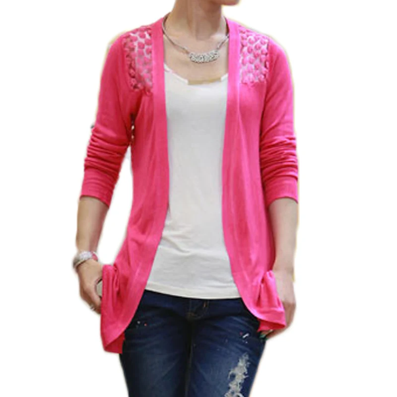 

Vintage Lace Long Cardigan Female Spring Summer Cardigans Knitted Women Sweaters Elegant Blusas Mujer Gilet Big Size Sueter