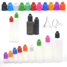 10Pcs Kunststoff Flasche 3ml/5ml/10ml/20ml/30ml/50ml/100ml/120ml LDPE Leer Stift Flasche Squeeze Saft Pipette Flasche mit Trichter