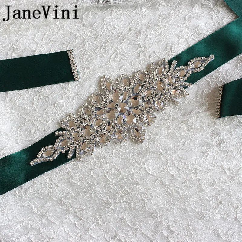 JaneVini хрустальные свадебные Ремни атласный свадебный пояс со стразами с камнями свадебное платье нити пояс невесты лента пояс-кушак