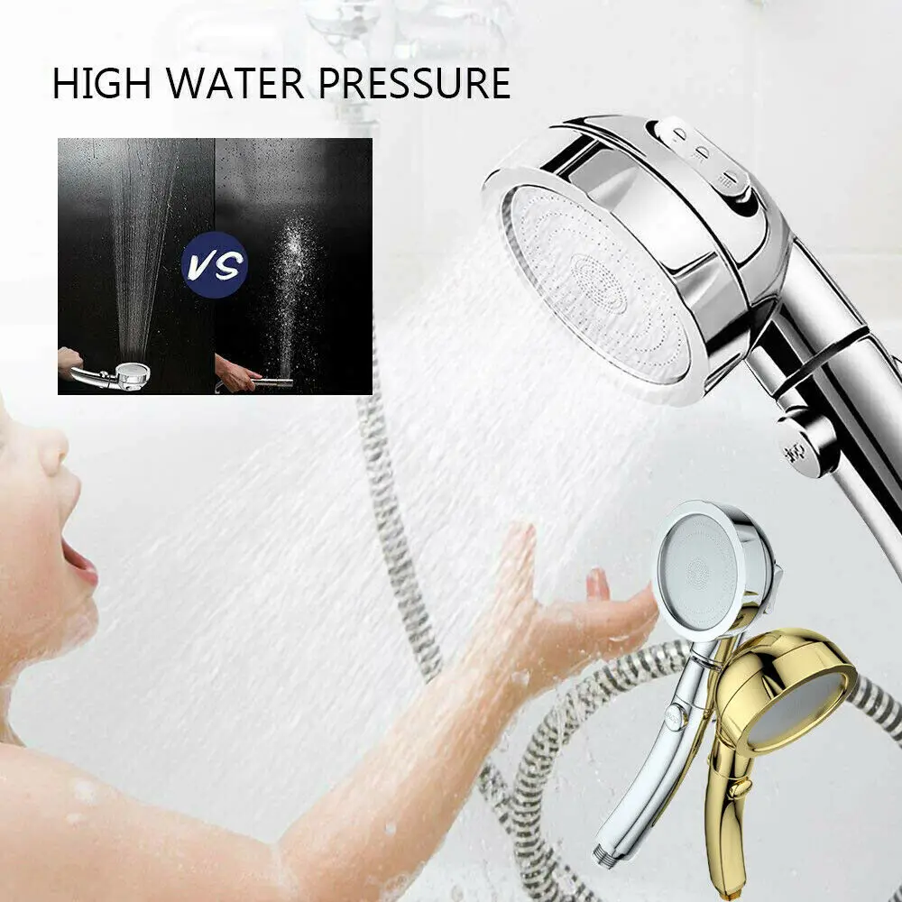 

Chrome High Turbo Pressure 50% Water Saving Ionic 3 Filters Shower Head