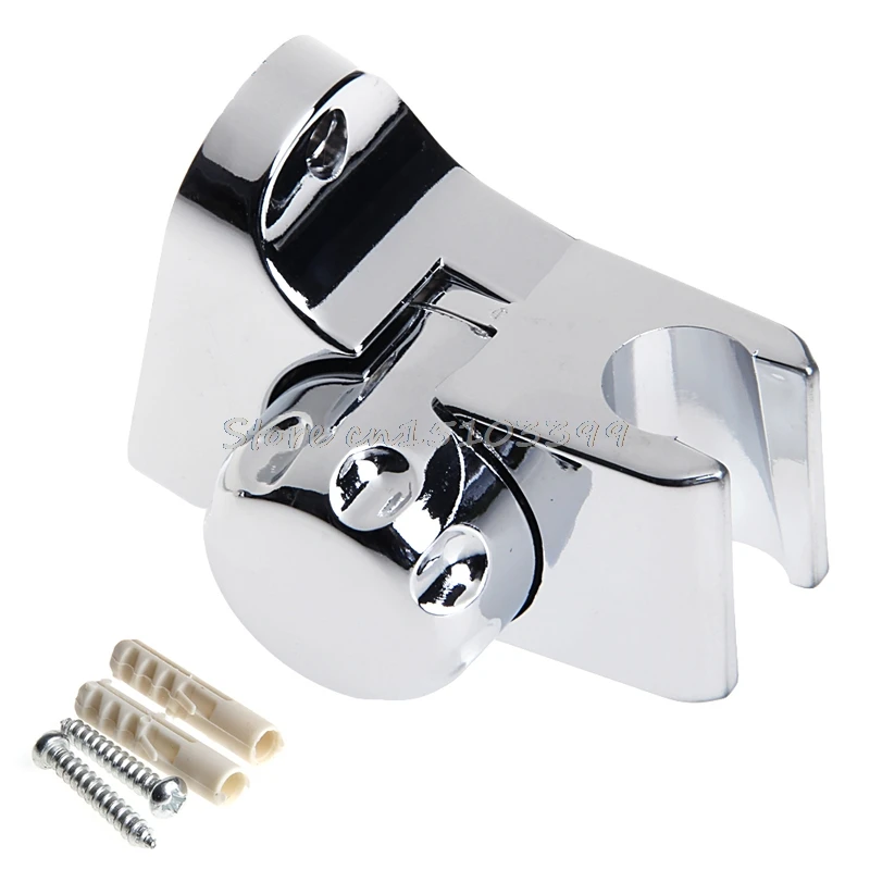 Adjustable Rotating Chrome ABS Shower Head Holder Wall Mounted Bracket