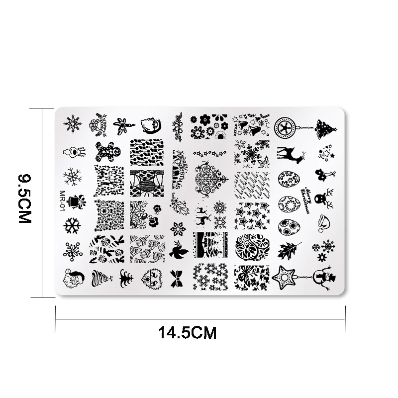 1 шт Рождественская пластина для стемпинга для нейл-арта фестиваль год трафарет для ногтей шаблон для ногтей пластина для украшения ногтей DIY