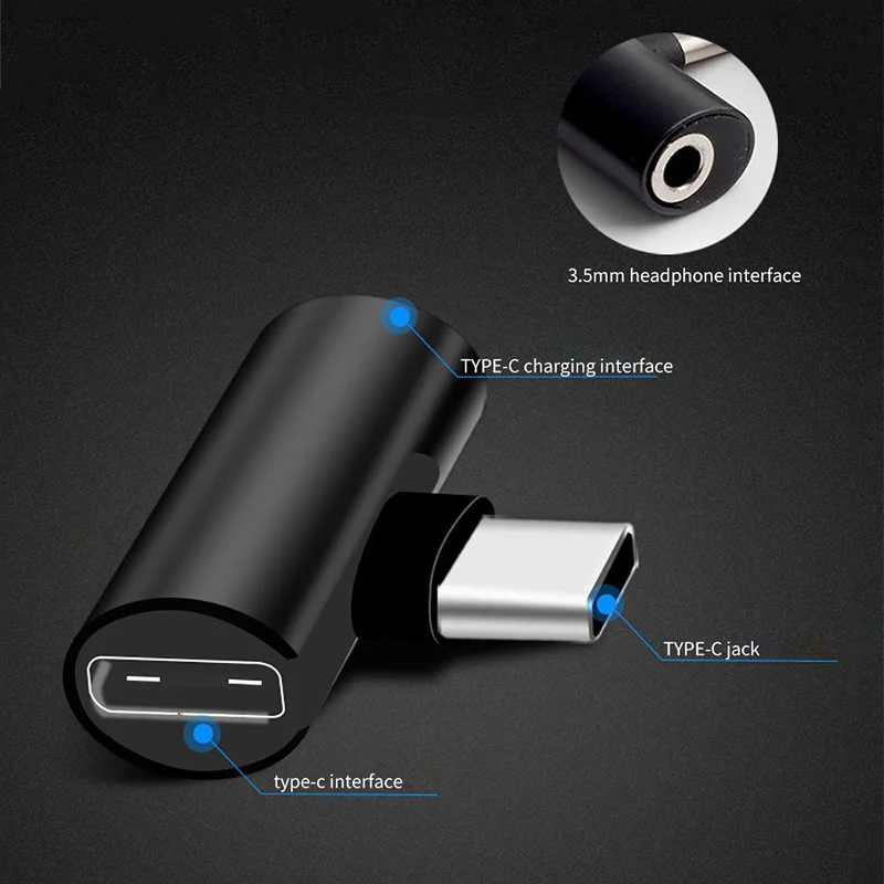 2 в 1 Тип C до 3 5 мм разъем для наушников зарядный конвертер USB Type-C аудио адаптер