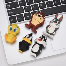 Флеш-накопитель 128 ГБ, USB флеш-накопитель, 64 ГБ, 32 ГБ, 16 ГБ, 8 ГБ, флеш-накопитель, жук, кролик, Даффи, утка, память, USB флеш-диск, карта памяти