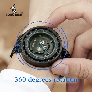 

BOBO BIRD Men Watch Stainless steel Quartz Analog Bearing Timepieces Women Male in Gifts box erkek kol saati relogio masculino