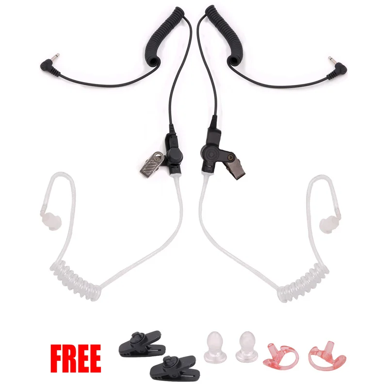 

3.5mm Police Listen Only Acoustic Tube Earpiece with One Pair Medium Earmolds for Speaker Mics
