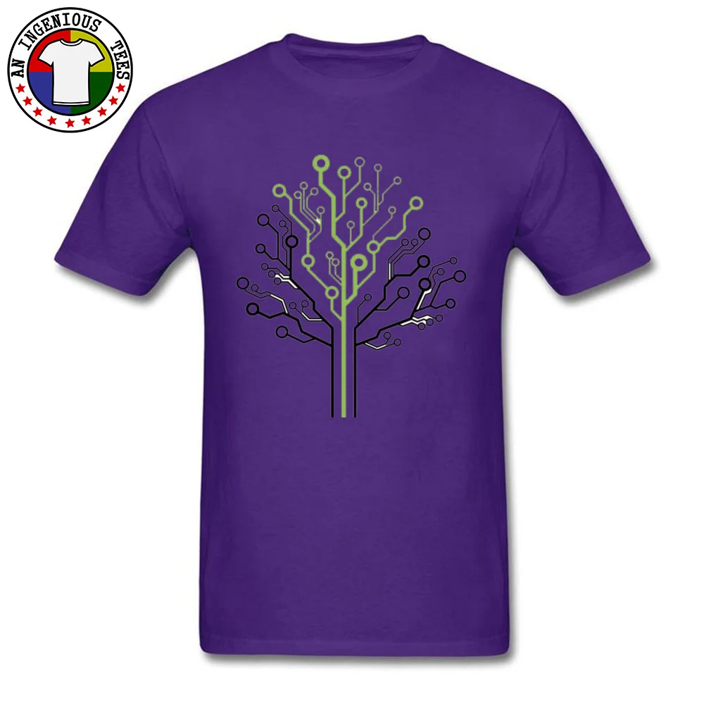 Graphic Men Tops Tees Circuit Tree Services Summer T-shirts 100% Cotton Short Sleeve Family Tee-Shirts Round Neck Circuit Tree Services purple