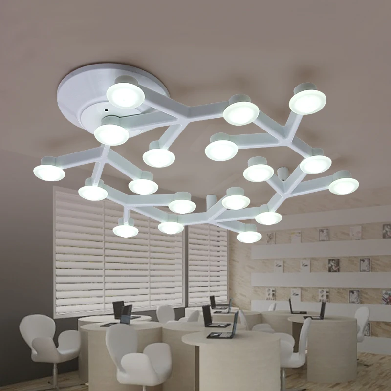 Современный минималистичный светодиодный потолочный светильник, настенный светильник, белая ветка, потолочные светильники для спальни, гостиной
