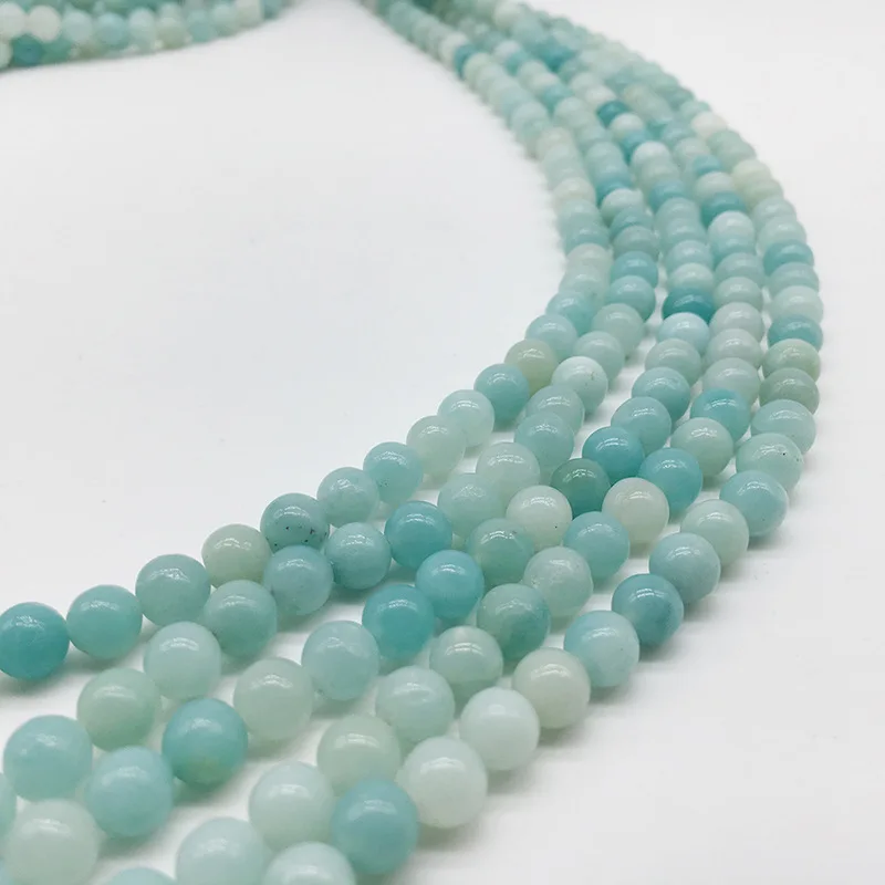 1 Strand Natural Amazon Stone Beads 6MM 8MM 10MM Strand Loose Charm Beads DIY Women Jewelry