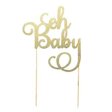 "Oh Baby" Душевой торт Топпер украшения-картонная коробка золотой блеск 1 упаковка