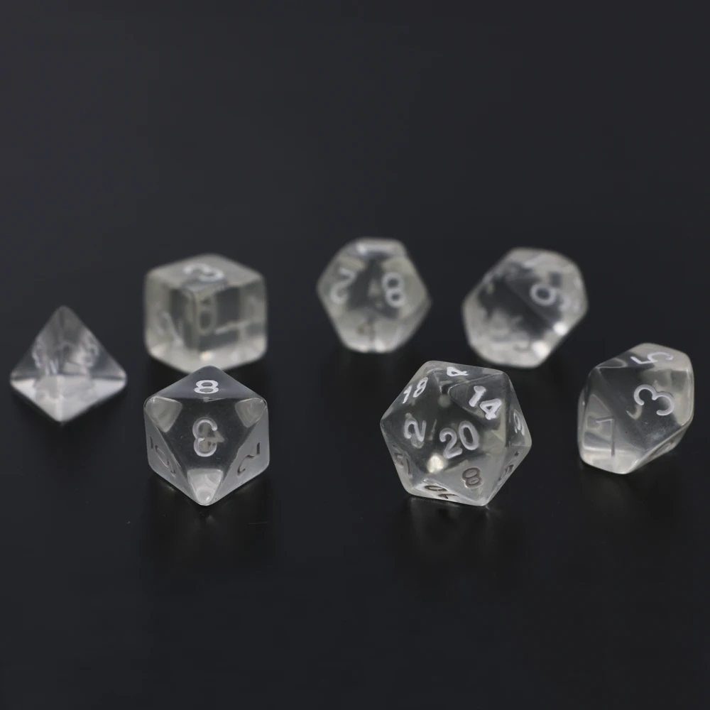 

Dungeons & Dragons 7pcs/set Creative RPG Game Dic D&D Colorful Multicolor Dice DND Transparent Color