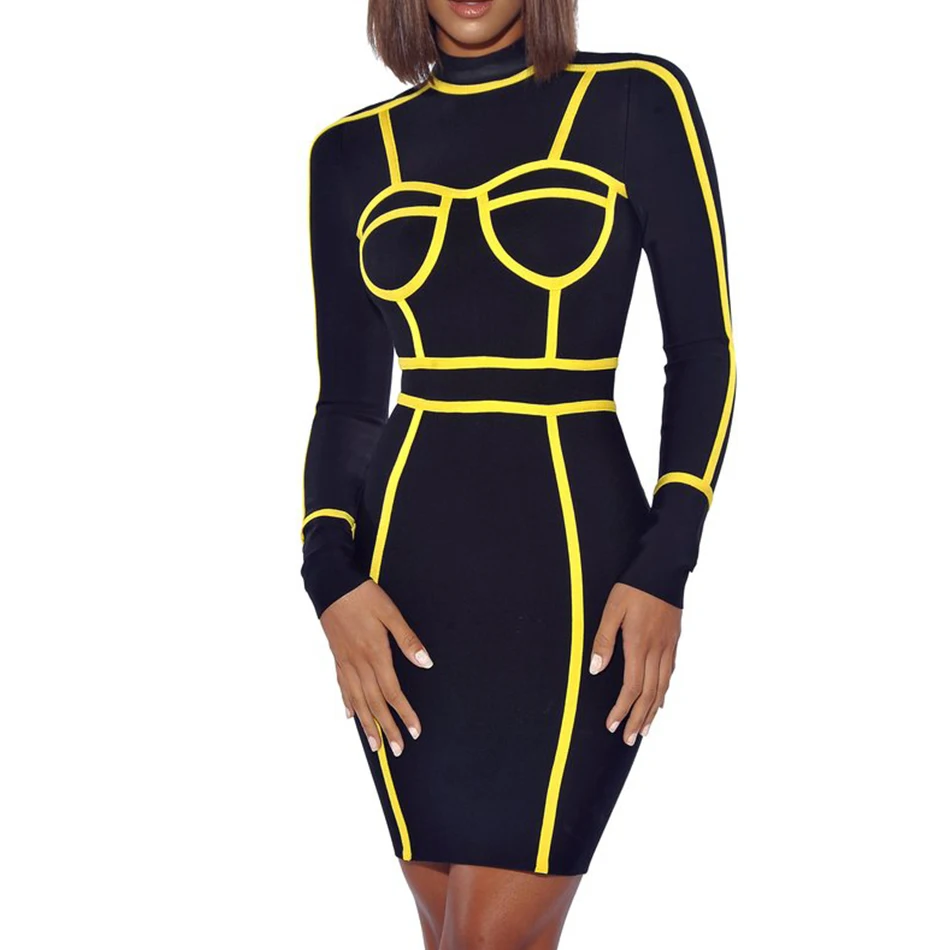 Fashion Dress Sexy Women Night Club Evening Party Full Zippers Strapless Joint Turlenck Body com Above Knee MinDresses Wholesale | Женская