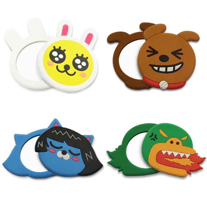 Cute Cartoon Makeup Mirror Portable Compact Mirror Making Up Hand