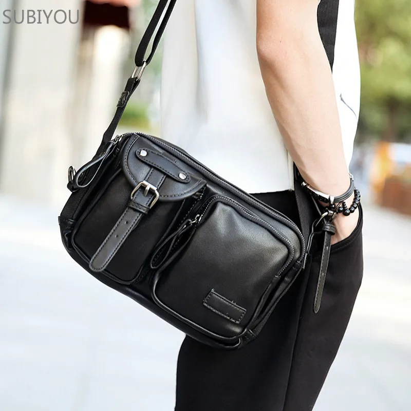 

2018 PU Leather Black Shoulder Bag Men's Briefcase Business Bags Pasta Executiva Masculino Portfolio Messenger Mobile Phone Bag
