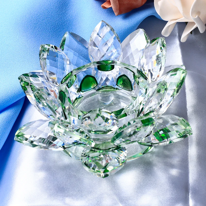 Ручной работы Кристальный цветок лотоса подсвечники 7 цветов подсвечник стеклянный подсвечник подставка для стола центральный домашний декор