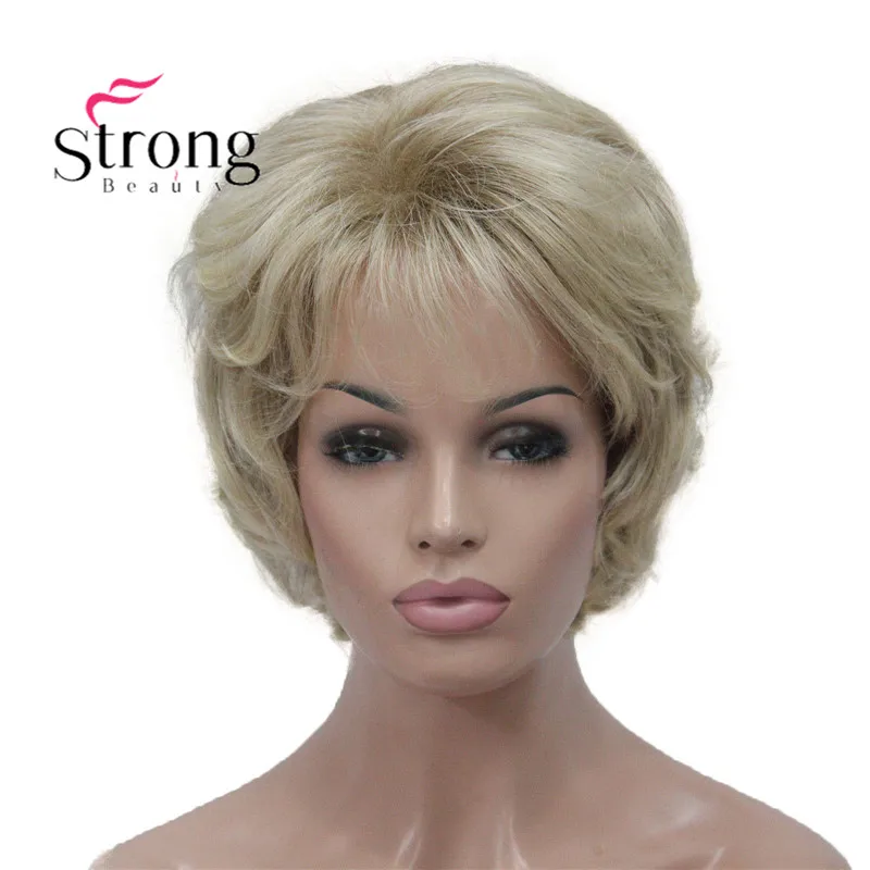 StrongBeauty светлые короткие мягкие лохматые слоистые милые Волнистые Короткие синтетические женские на каждый день полный парик