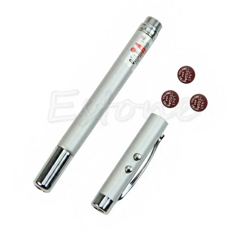  OOTDTY Powerful 4 In 1 Point Telescopic Red Laser Pointer Pen Teaching Tools LED Light Ball Pen Sta - 32822525896