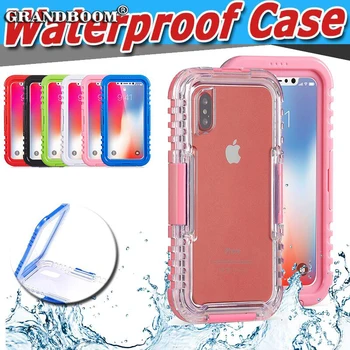 

10pcs Waterproof Transparent Full Body Protector Case For iPhone XS Max XR X 8 7 6 6S Plus Heavy Duty Hybrid Clear PC+TPU Cover