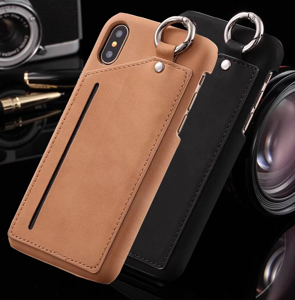 Slim Card Hook PU Leather Hard back Cover Case For iphone 11 Pro Max XS XR X 8 7 6 6s Plus Phone Protect Shell | Мобильные телефоны