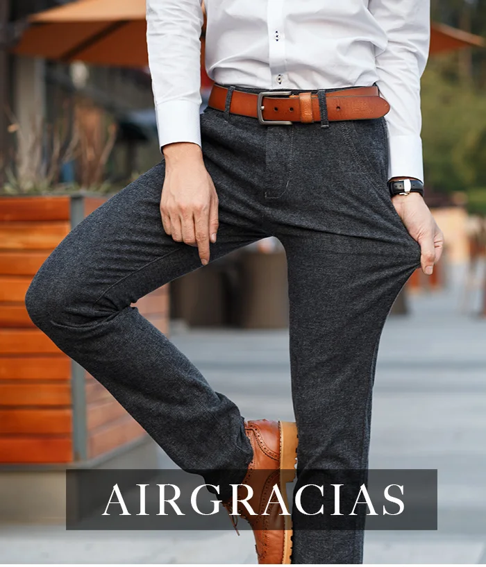 AIRGRACIAS брюки мужские Осенние новые мужские тонкие повседневные брюки Модные эластичные Бизнес Длинные брюки Мужская брендовая одежда