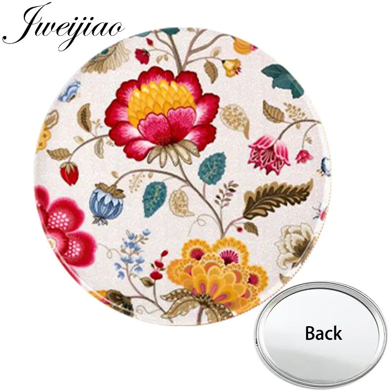 

JWEIJIAO Flower Pattern Art Photo Printed One Side Flat Mini Pocket Mirror Compact Makeup Vanity Hand Travel Purse Mirror