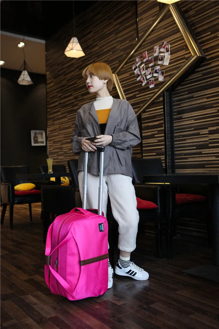 Brand Cabin Luggage Bag Rolling Suitcase Trolley Travel Bag On Wheels For Women Men Travel Duffle Oxford Wheeled Travel Bag