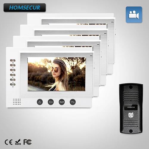 

HOMSECUR 7" Video Door Phone Intercom System+Outdoor Monitoring for Apartment