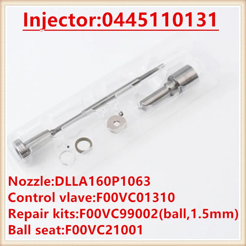 

injections 0445110131 0 445 110 131 diesel injector repair kits F00VC0130 DLLA160P1063 Nozzle,Valve,Sealing ring,Ball, Ball seat