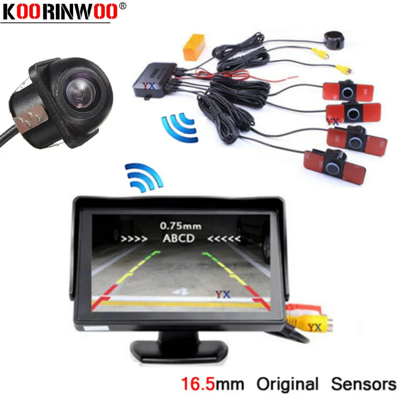 Koorinwoo Parktronic 2.4g Wireless Car Parking 4 Sensor Motion LCD