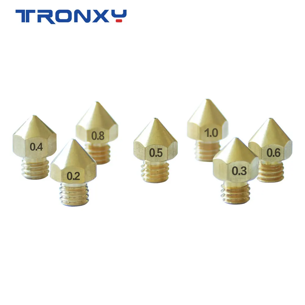 Детали для 3D принтера TRONXY 7 шт. медная форсунка из латуни 0 2 3 4 мм 5 6 8 1 Печатная