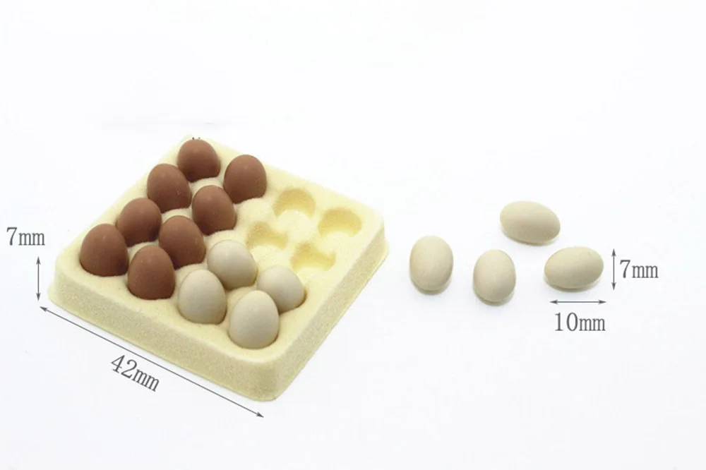 1/12 Dollhouse Miniature Accessories Mini Egg With Tray  Simulation Furniture Kitchen Food Model Toys for Doll House Decoration