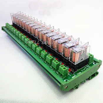 

DIN Rail Mount 16 SPDT 16A Power Relay Interface Module,OMRON G2R-1-E DC24V Relay.