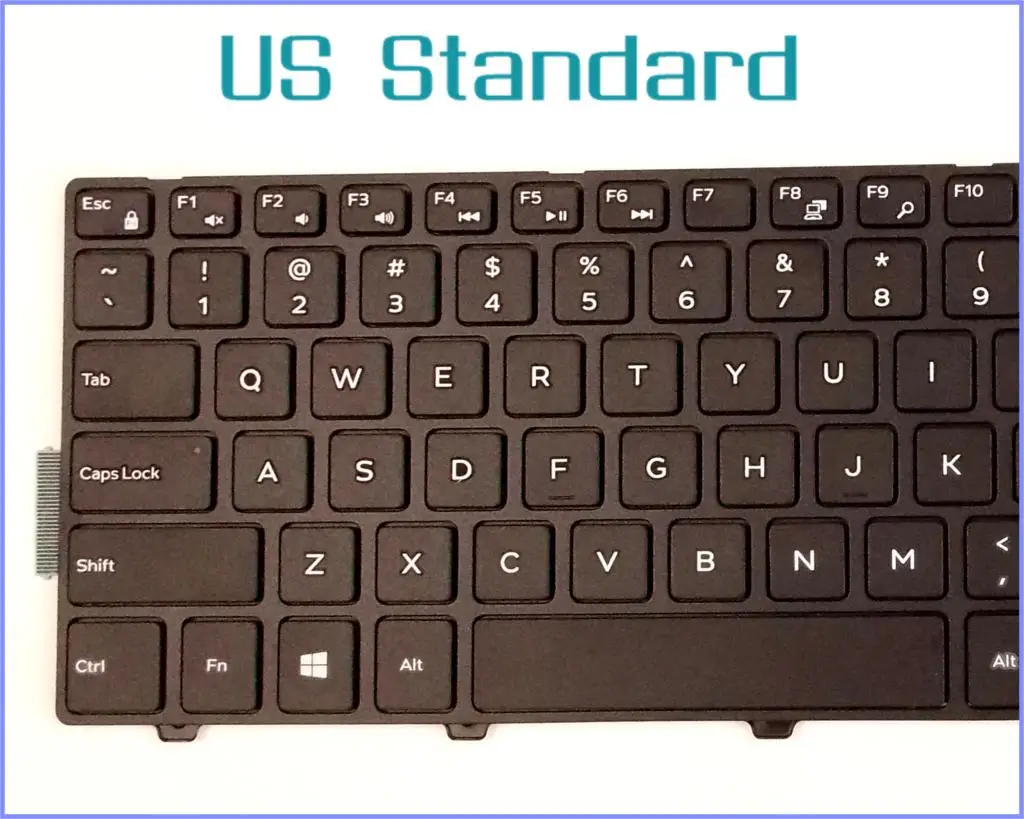 Английская версия клавиатуры для ноутбука Dell Inspiron 15 5000 5542 5545 5547 i5547 3543 черная с