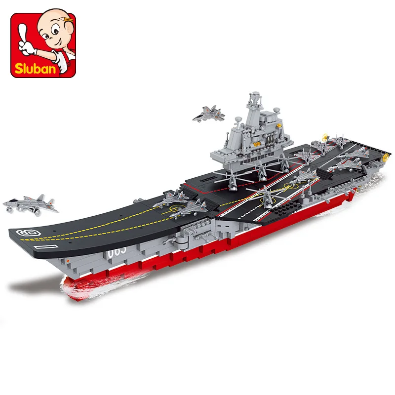 

Sluban 0399 1:450 Aircraft Toy carrier Antisubmarine helicopters Building Block Toys Set ship 3D Bricks DIY Free Shipping