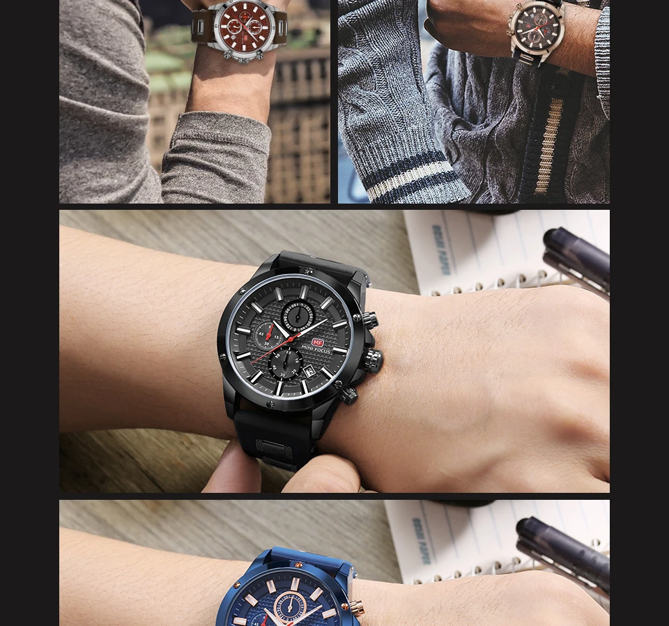 MINIFOCUS модные Для мужчин спортивные часы лучший бренд кварцевые наручные часы силиконовой лентой часы военный наручные часы Relogio Masculino