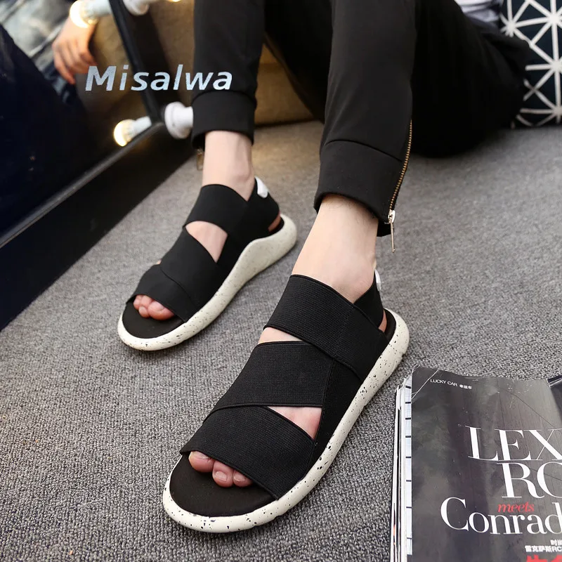 

Misalwa Unisex Summer Shoe Sandal for Men Handmade Lighted Casual Shoes 2020 Roman Hemp Purple Black Designer Sandals 36-44