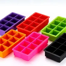 100 шт/партия черный 8 большой куб Гигантский Большой силиконовый кубик льда квадратный лоток плесень