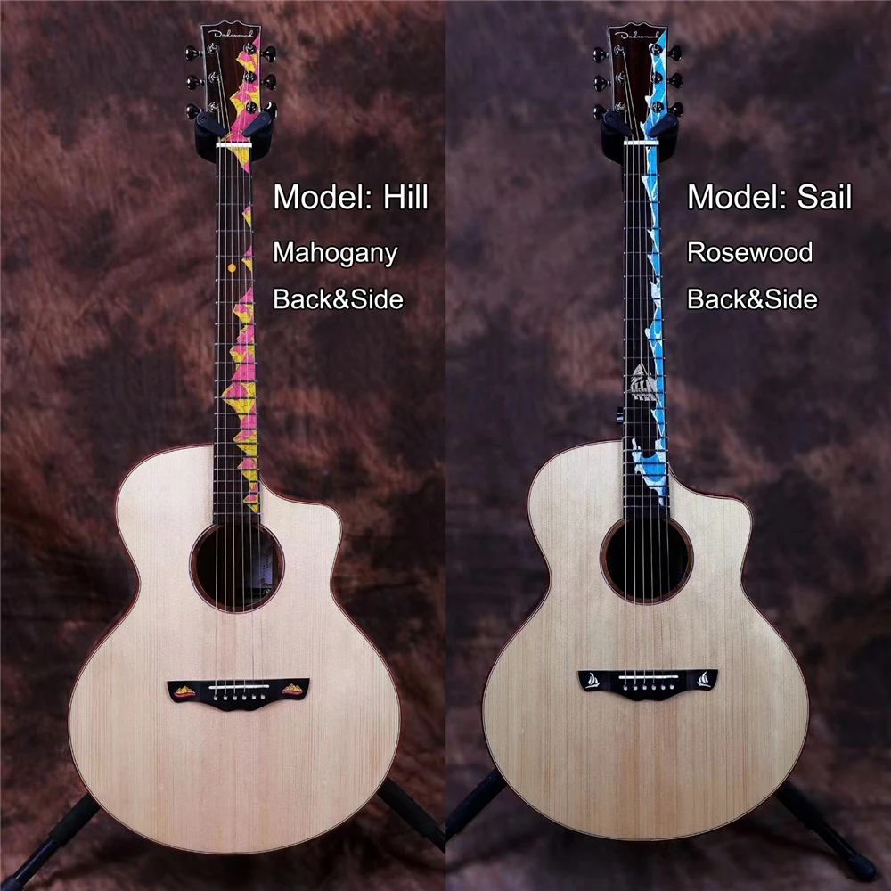 

Hill Sail Dadarwood solid wood handcraft acoutic guitar,Guitarra acustica