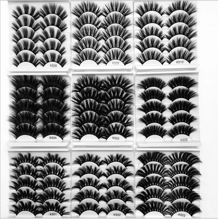 

New 5 Pairs 3D Mink Hair False Eyelashes Cross Cross Fine Fluffy 22mm-25mm Eyelash Extension Handmade Eye Makeup