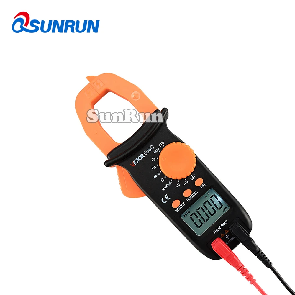 

Free shipping 1pcs Clamp meters digital high precision VC606A/VC606B/VC606C AC/DC tongs type current multimeter
