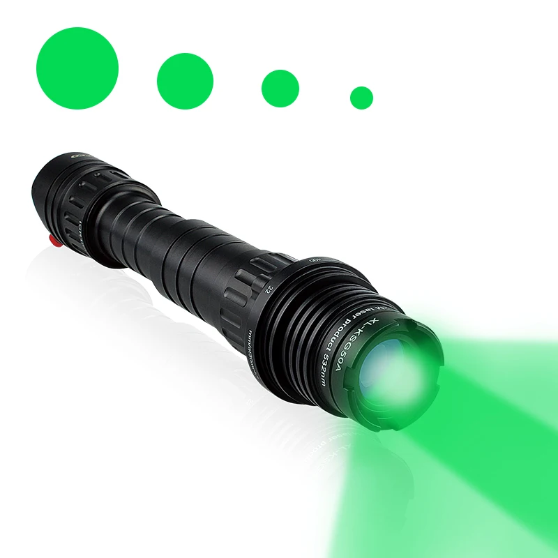 

Adjustable Beam Green Laser Flashlight Designator Long Range Outdoor Picatinny Rail Hunting Tactical Laser Sight for Rifle