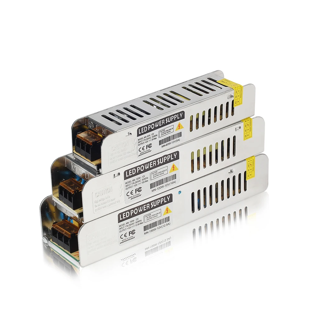 

Ultra-narrow width LED Driver Switching Power Supply 60W - 360W DC12V Lighting Transformer Power Adapter For LED Strip Light