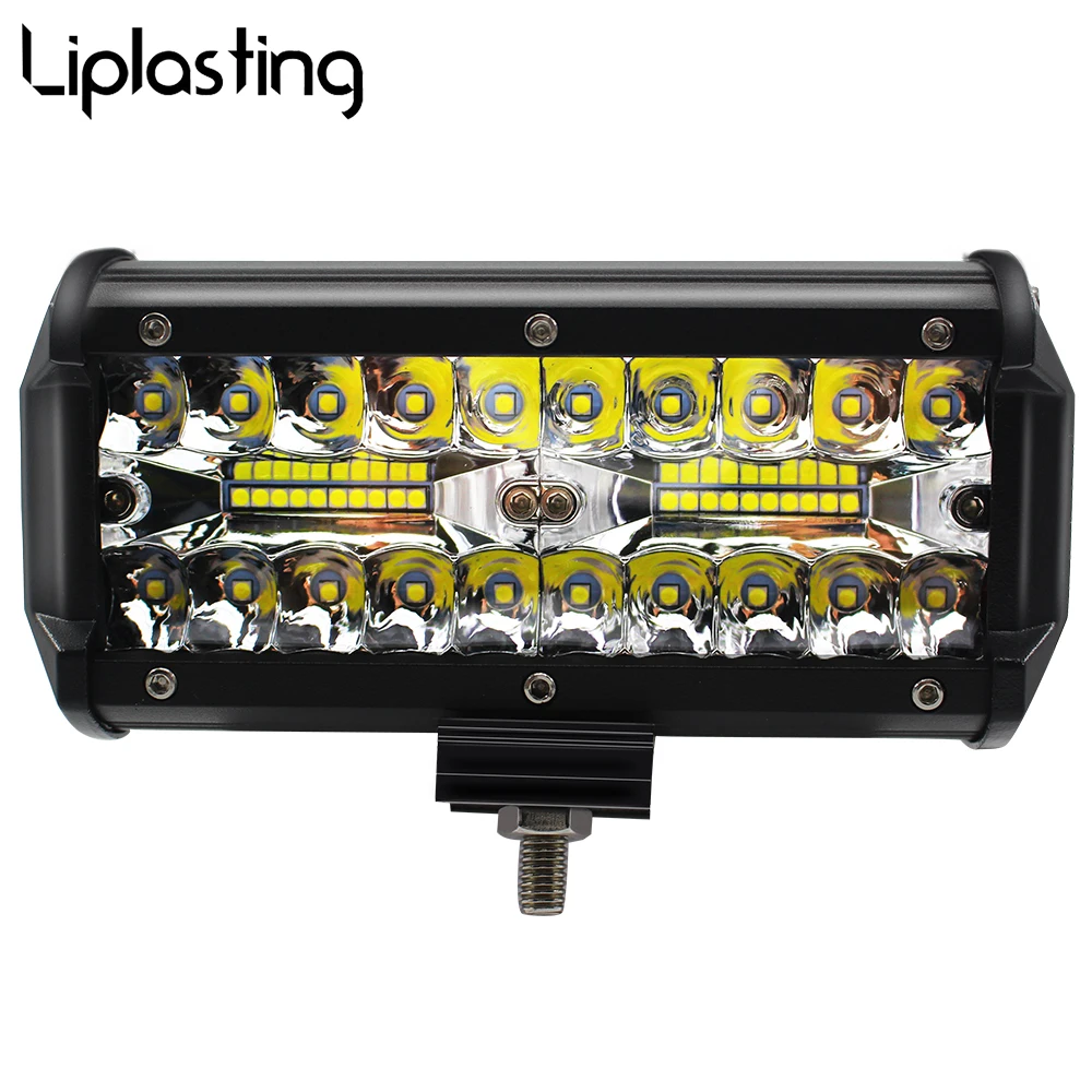 

New 7 Inch 120W Combo Led Light Bars Spot Flood Beam for Work Driving Offroad Boat Car Tractor Truck 4x4 SUV ATV 12V 24V