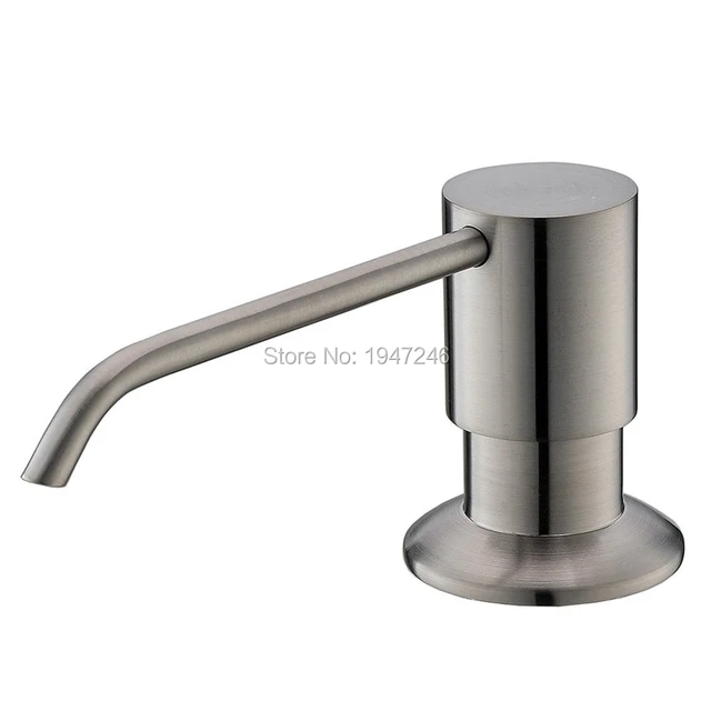 Solid Stainless Steel Brushed Nickel Built In Deck Mount Pump Solid Stainless Steel Brushed Nickel Built In Deck Mount Pump Countertop Kitchen Sink Soap Dispenser Set With 13 Oz Bottle